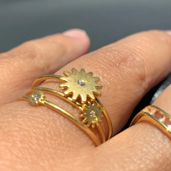 NWOT Madewell My Three Suns 🌞 Ring Set - Picture 3 of 11